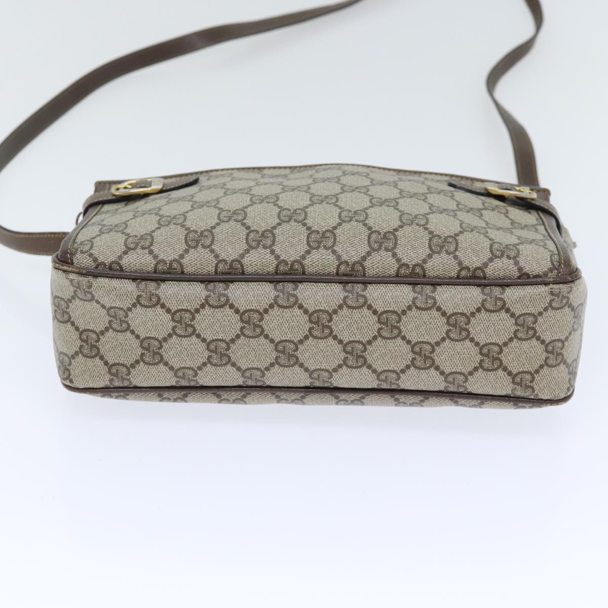 GUCCI GG Supreme Shoulder Bag PVC Leather Beige 001 115 0117 bs17951
