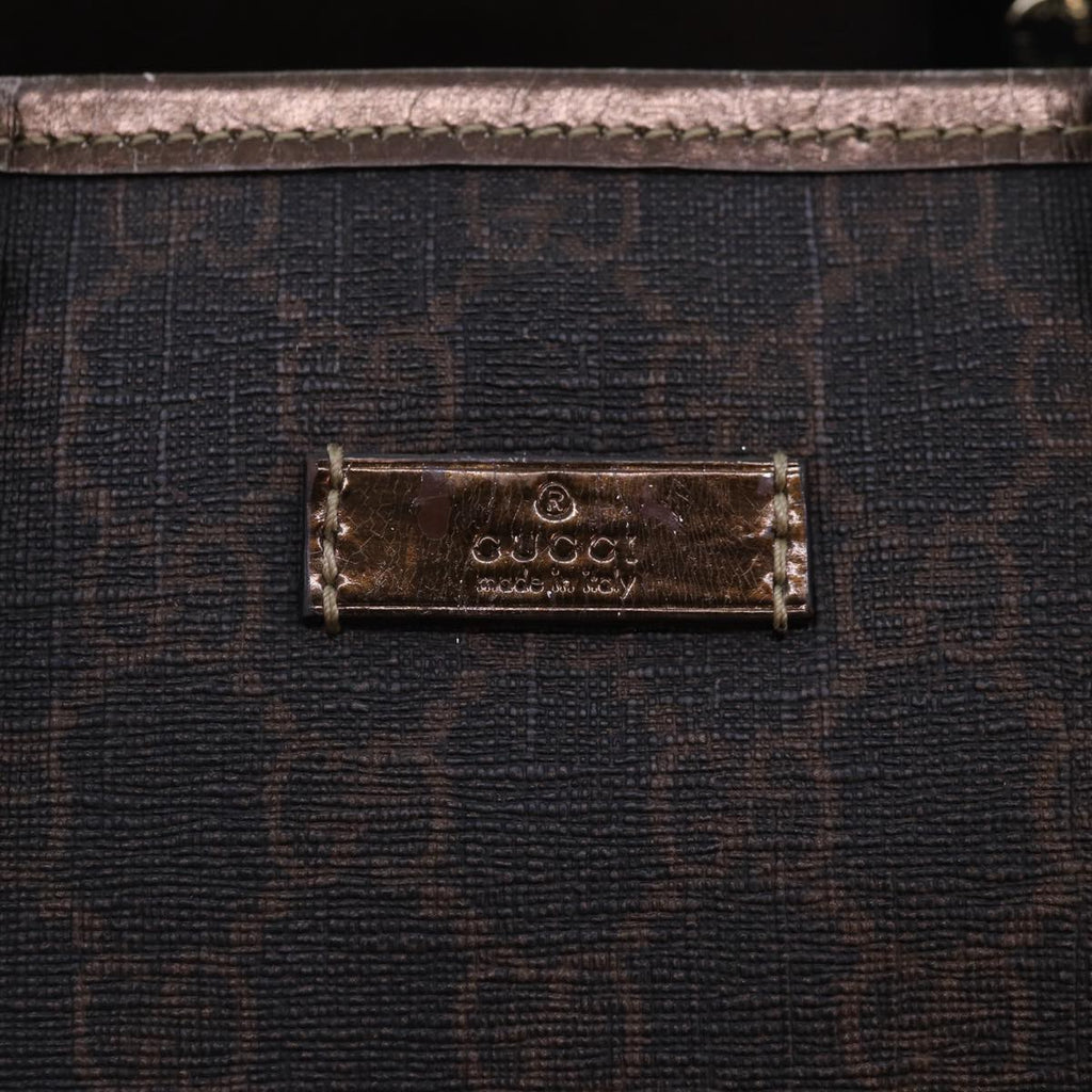 GUCCI GG Supreme Tote Bag PVC Leather Gold Brown 189896 bs17968