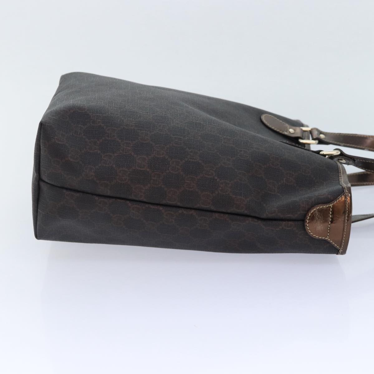 GUCCI GG Supreme Tote Bag PVC Leather Gold Brown 189896 bs17968