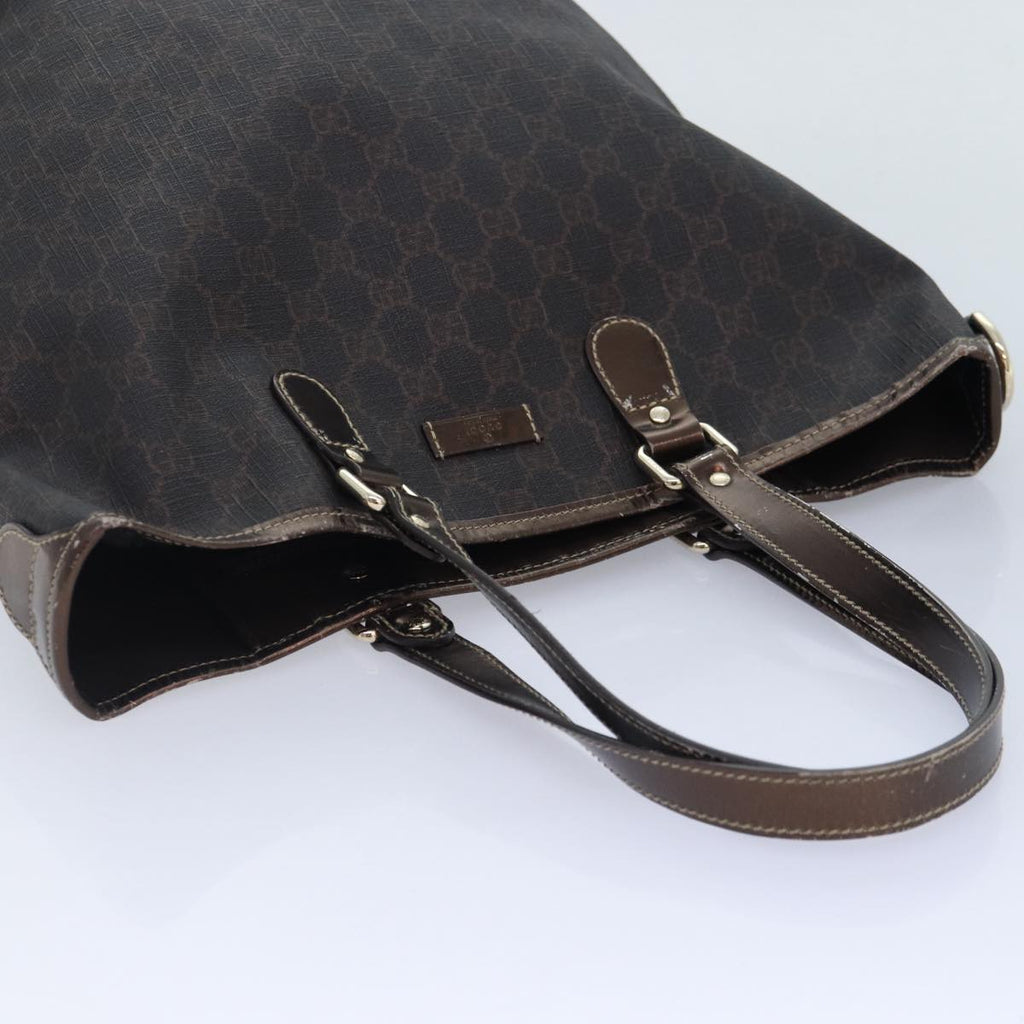 GUCCI GG Supreme Tote Bag PVC Leather Gold Brown 189896 bs17968