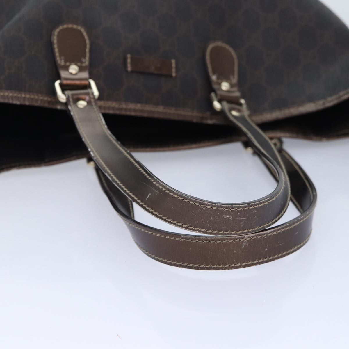 GUCCI GG Supreme Tote Bag PVC Leather Gold Brown 189896 bs17968