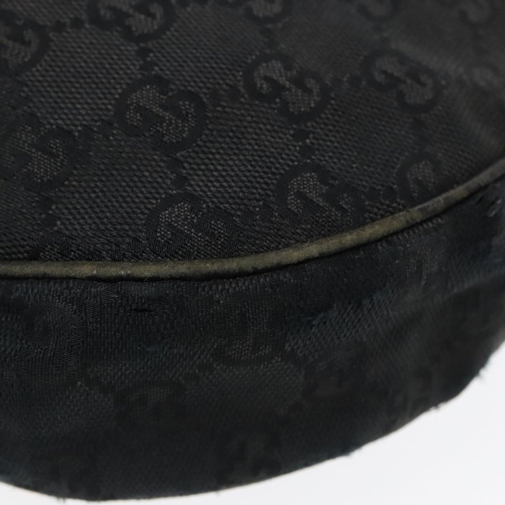 GUCCI GG Canvas Shoulder Bag Black Silver 122790 bs17969