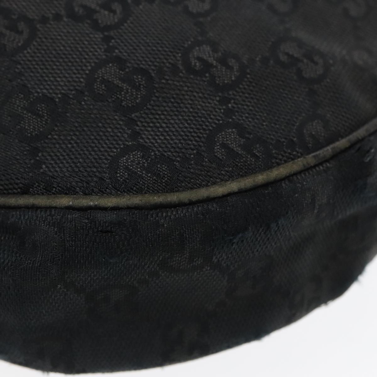 GUCCI GG Canvas Shoulder Bag Black Silver 122790 bs17969