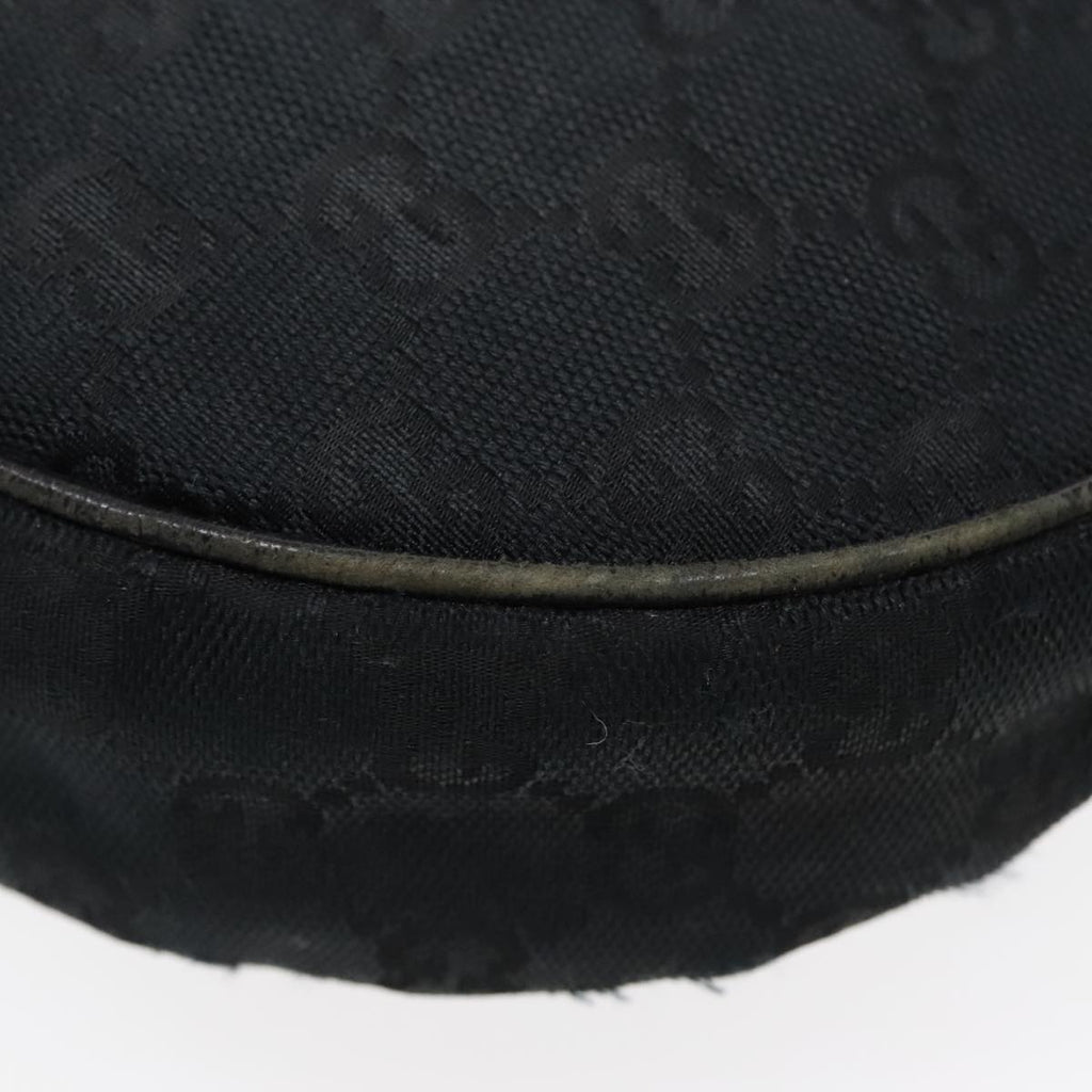 GUCCI GG Canvas Shoulder Bag Black Silver 122790 bs17969