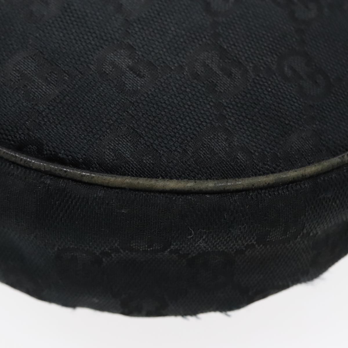 GUCCI GG Canvas Shoulder Bag Black Silver 122790 bs17969