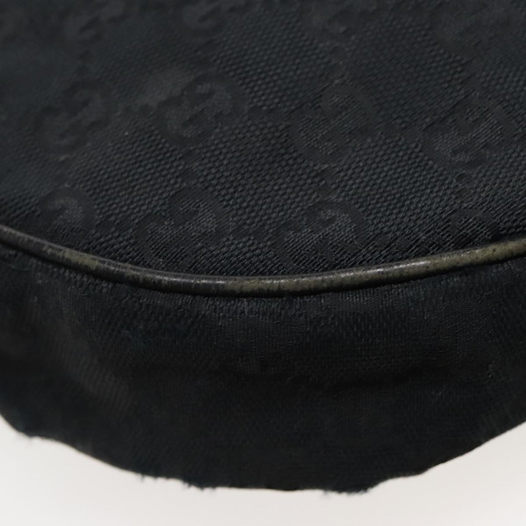 GUCCI GG Canvas Shoulder Bag Black Silver 122790 bs17969