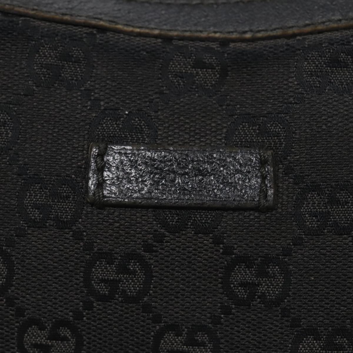 GUCCI GG Canvas Shoulder Bag Black Silver 122790 bs17969