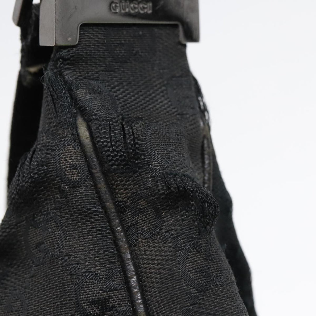 GUCCI GG Canvas Shoulder Bag Black Silver 122790 bs17969