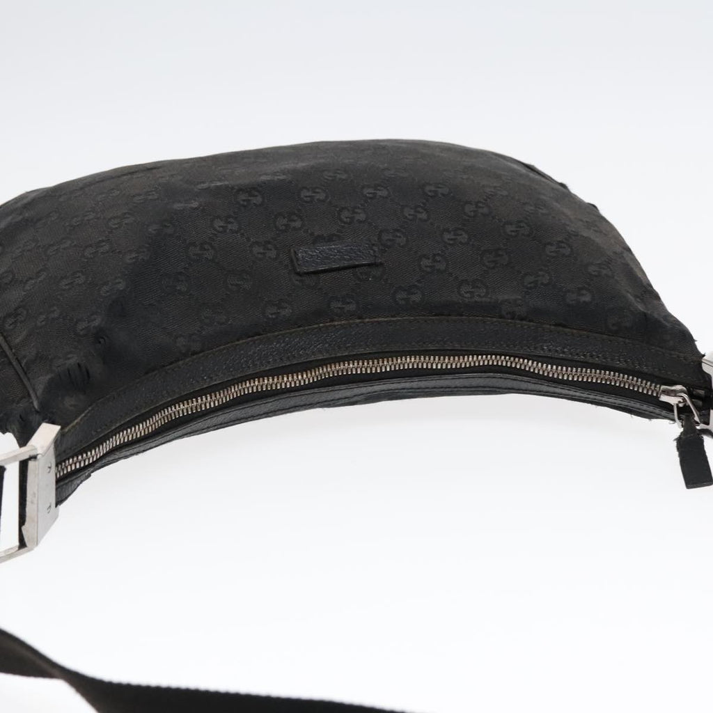 GUCCI GG Canvas Shoulder Bag Black Silver 122790 bs17969