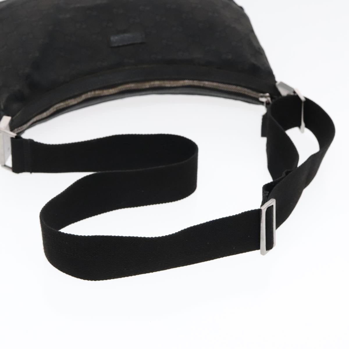 GUCCI GG Canvas Shoulder Bag Black Silver 122790 bs17969