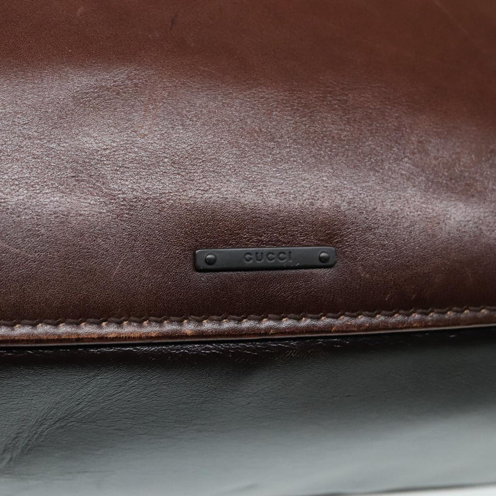 GUCCI Shoulder Bag Leather Brown 105376 bs17971
