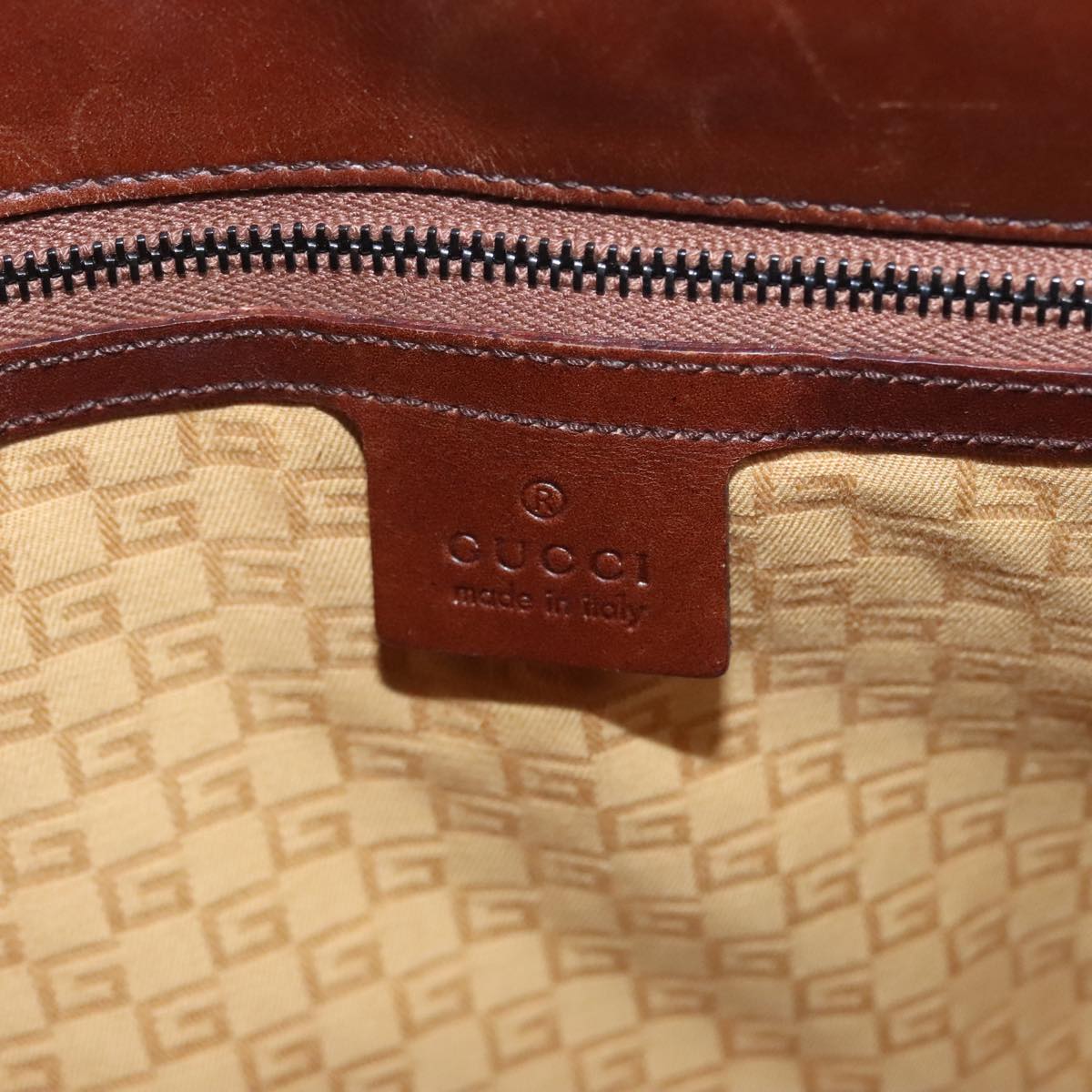 GUCCI Shoulder Bag Leather Brown 105376 bs17971