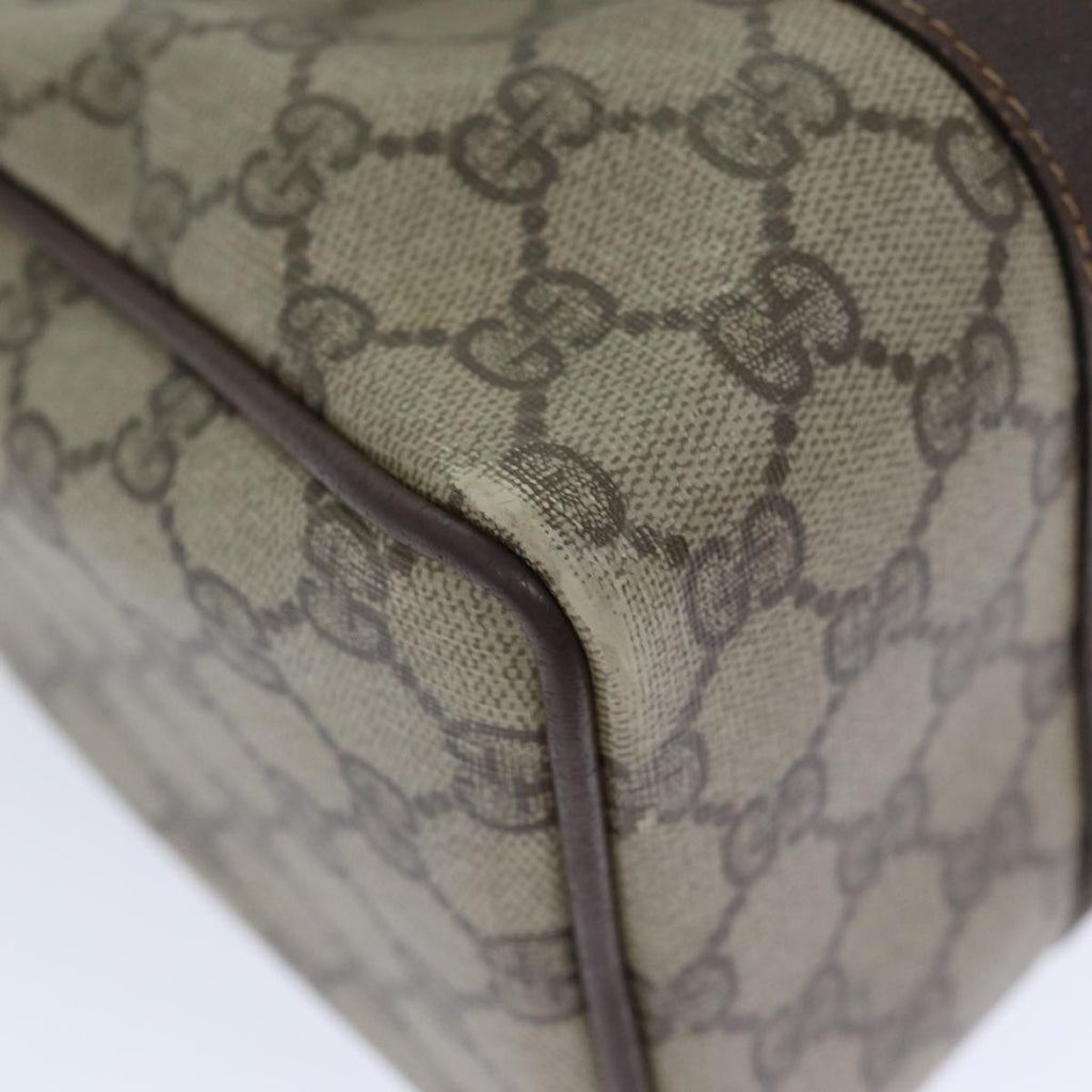 GUCCI GG Supreme Web Sherry Line Boston Bag PVC Beige Gold Red bs17972