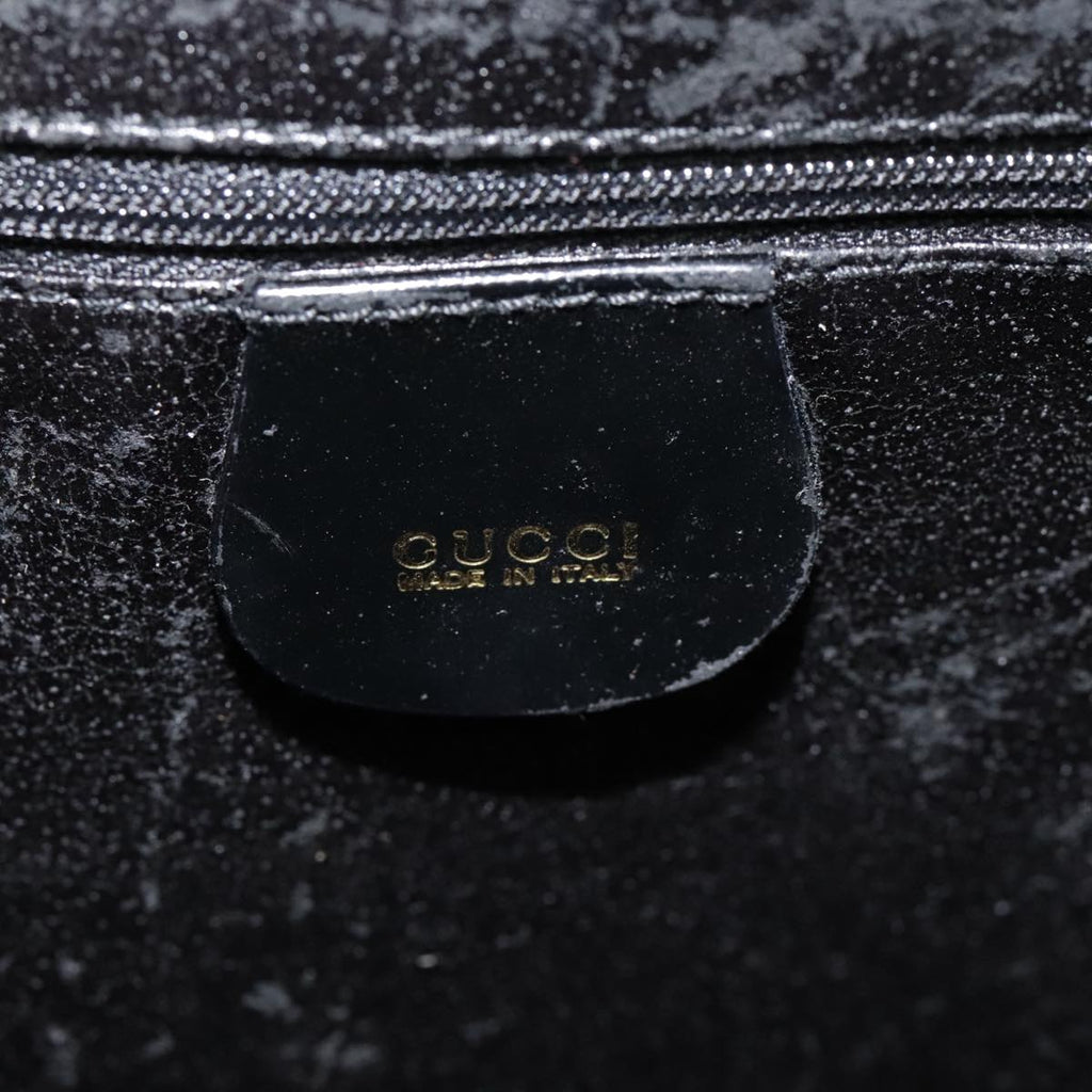 GUCCI Bamboo Body Bag Patent leather Black Gold 003 2113 0027 bs17974