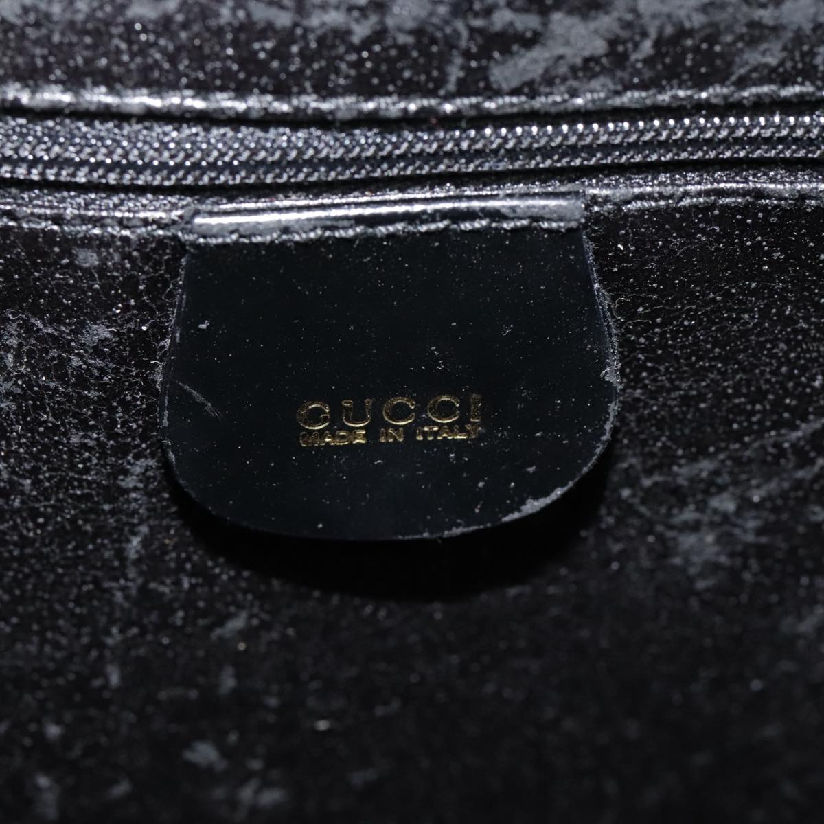 GUCCI Bamboo Body Bag Patent leather Black Gold 003 2113 0027 bs17974