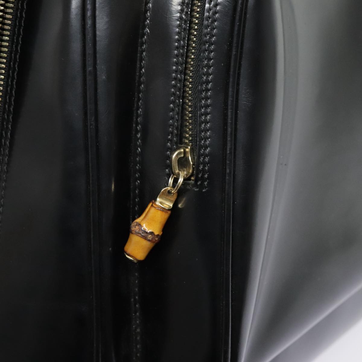 GUCCI Bamboo Body Bag Patent leather Black Gold 003 2113 0027 bs17974