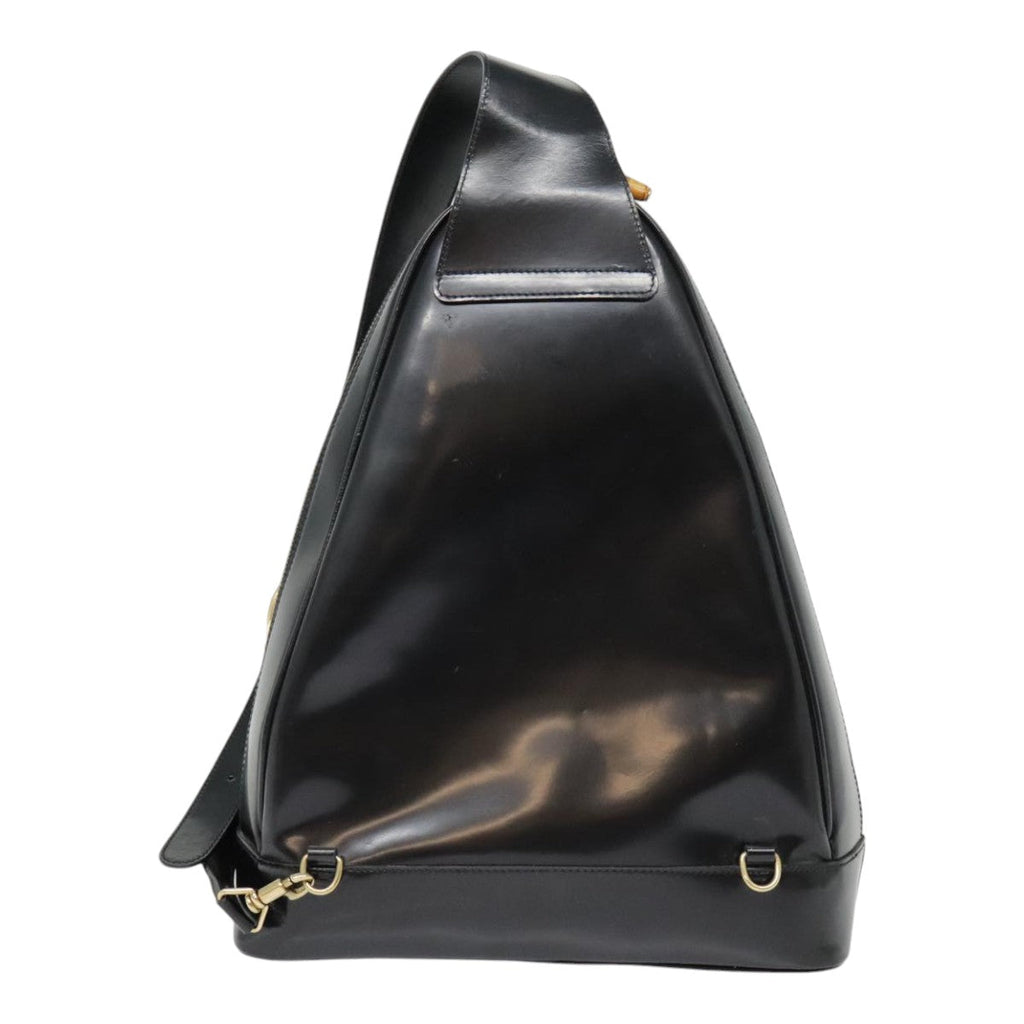 GUCCI Bamboo Body Bag Patent leather Black Gold 003 2113 0027 bs17974