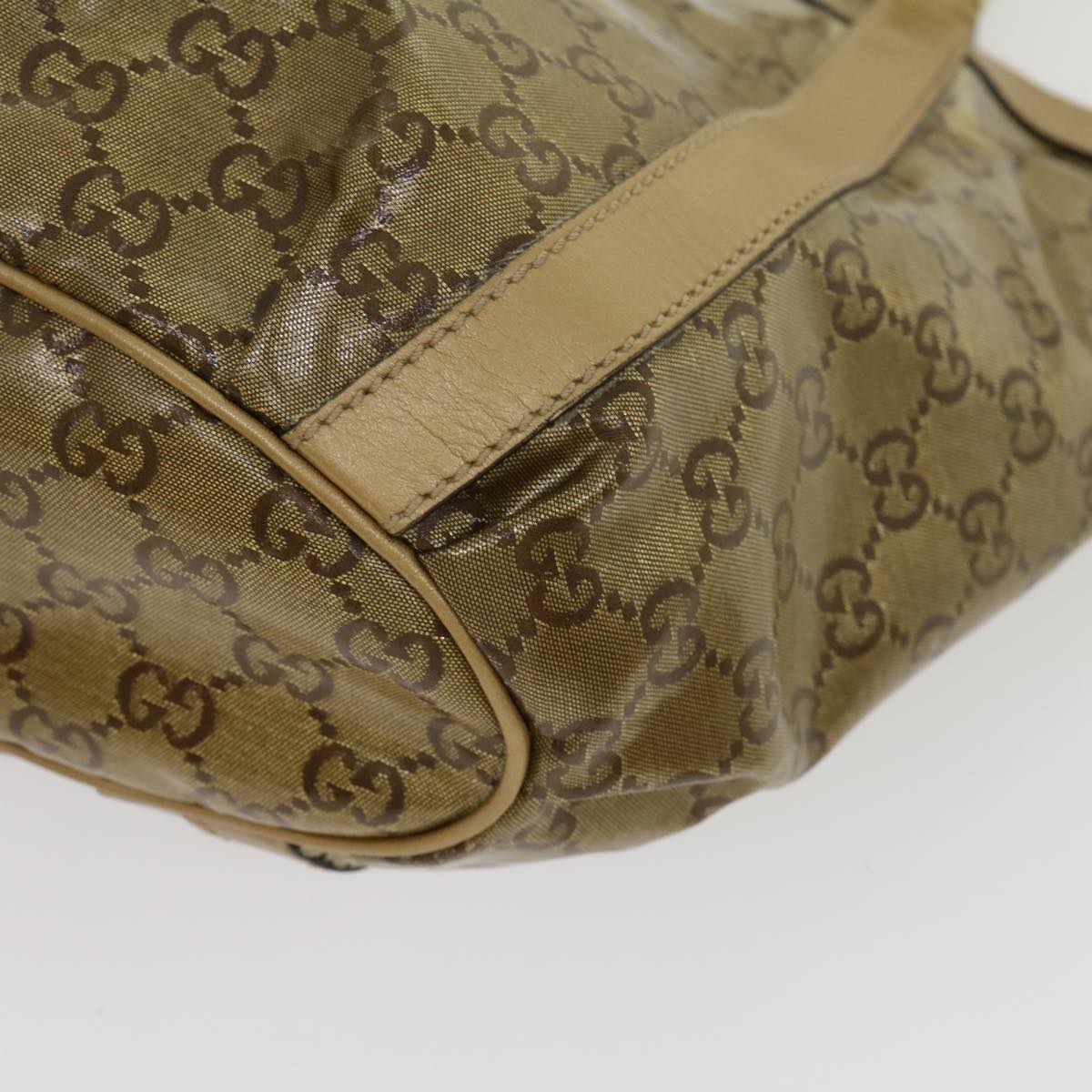 GUCCI GG Canvas Tote Bag Beige Gold 211983204991 bs1798