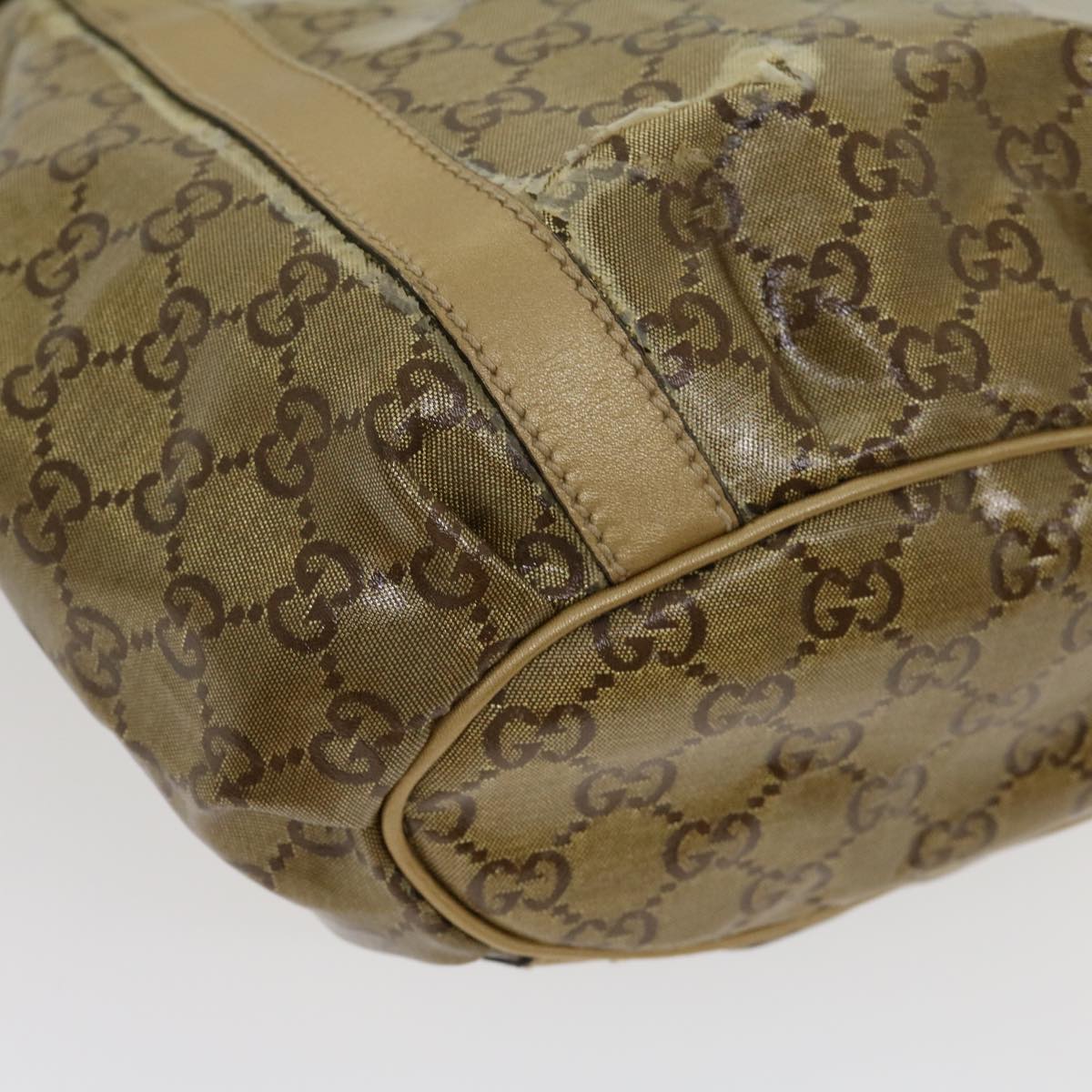 GUCCI GG Canvas Tote Bag Beige Gold 211983204991 bs1798