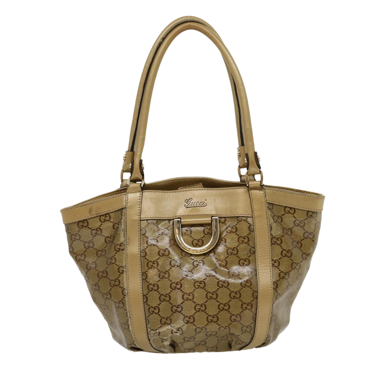 GUCCI GG Canvas Tote Bag Beige Gold 211983204991 bs1798