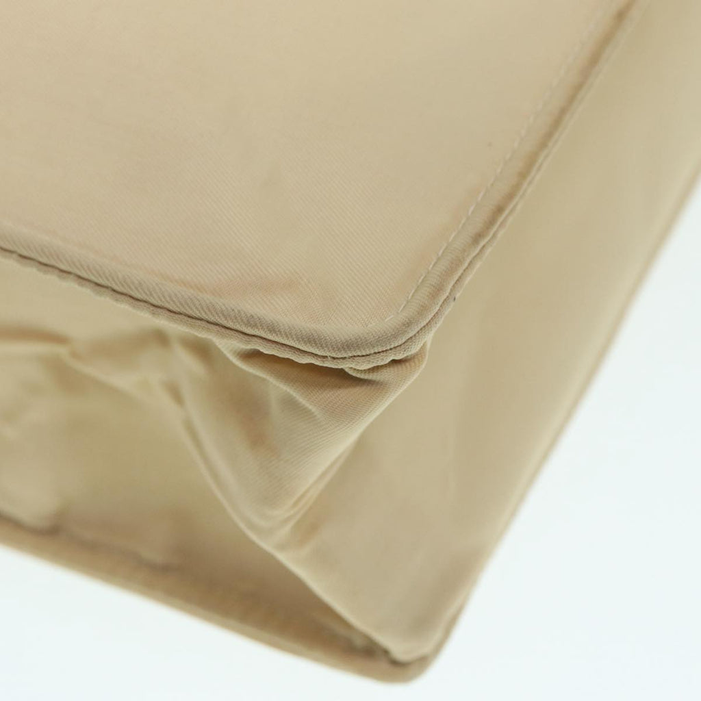 CHANEL Hand Bag Nylon Beige Gold CC bs17982