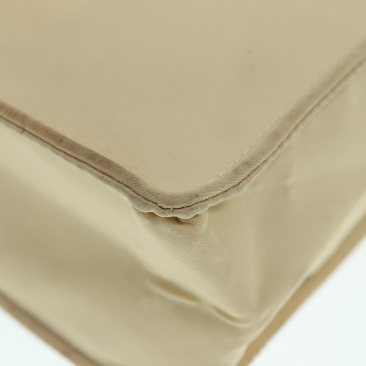 CHANEL Hand Bag Nylon Beige Gold CC bs17982