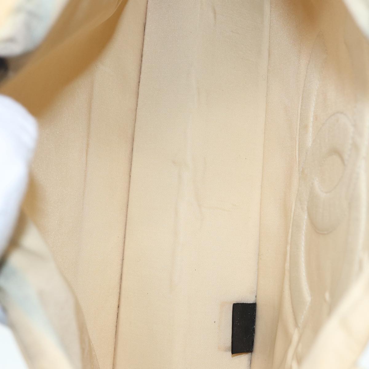 CHANEL Hand Bag Nylon Beige Gold CC bs17982