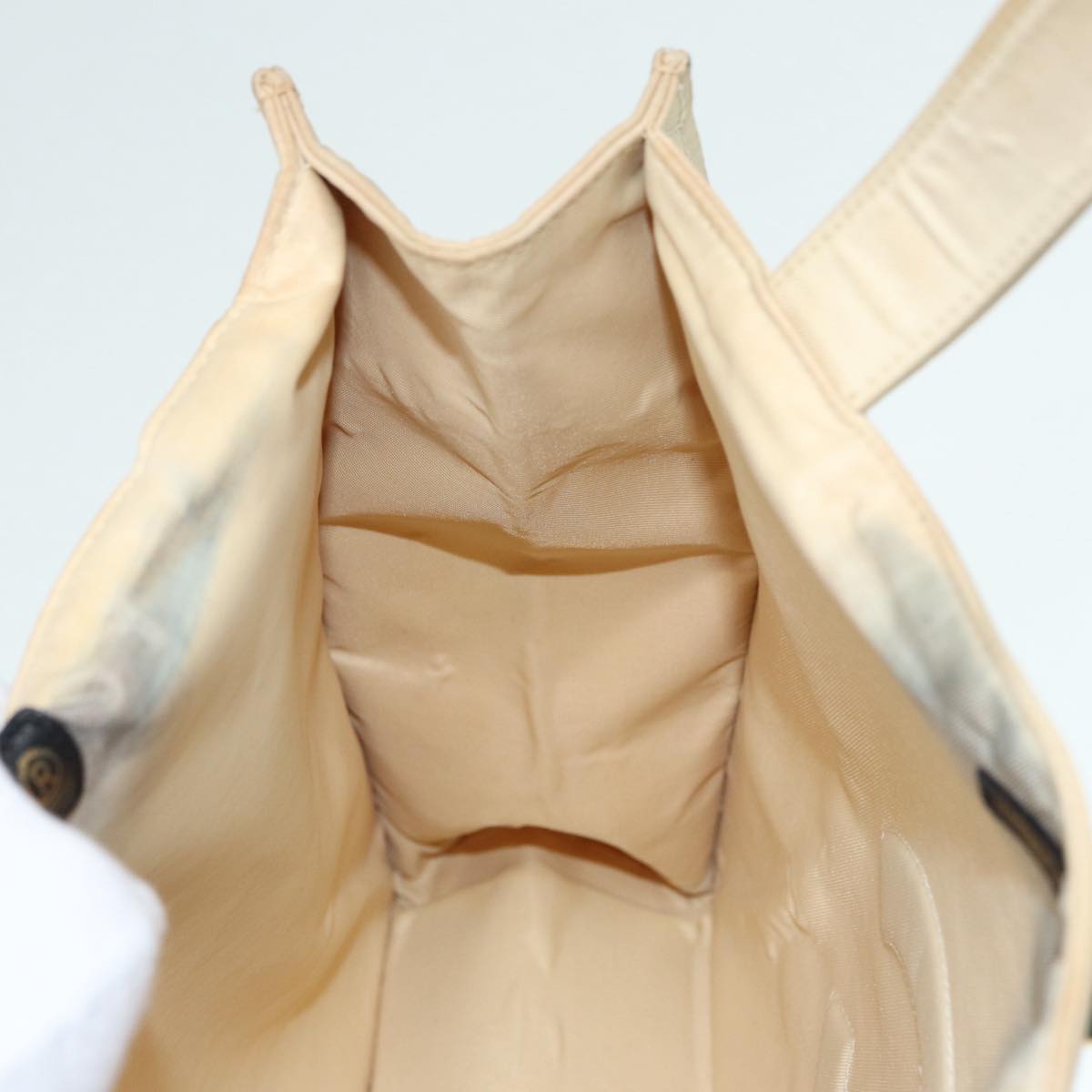 CHANEL Hand Bag Nylon Beige Gold CC bs17982