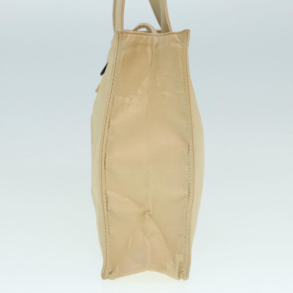CHANEL Hand Bag Nylon Beige Gold CC bs17982