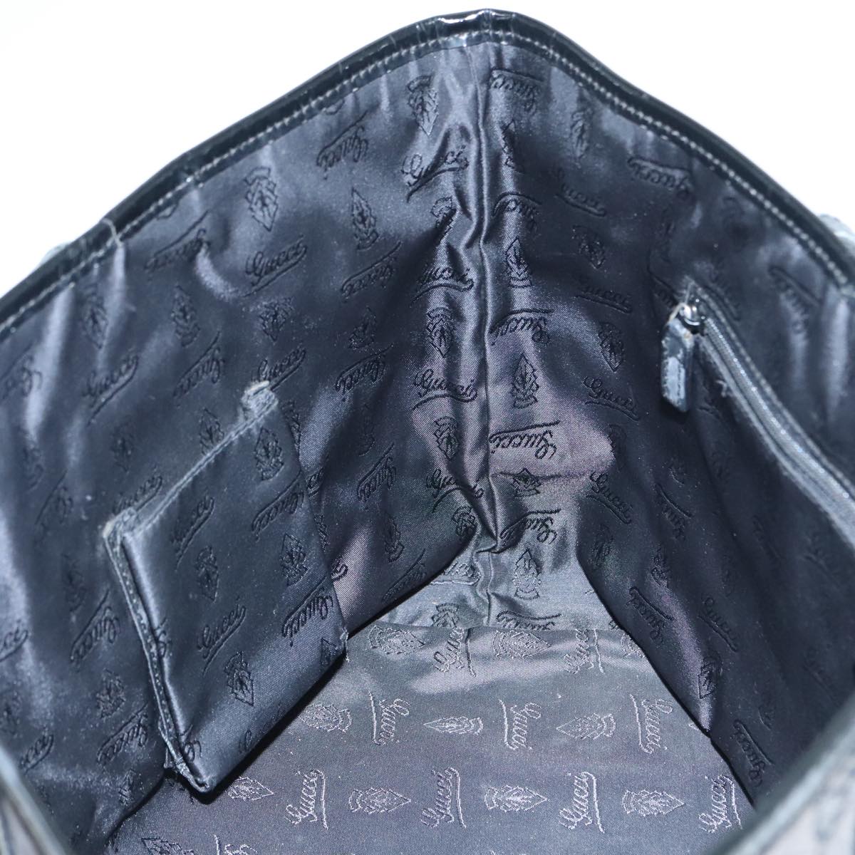 GUCCI GG Canvas Tote Bag Black Gold 211976 bs17989