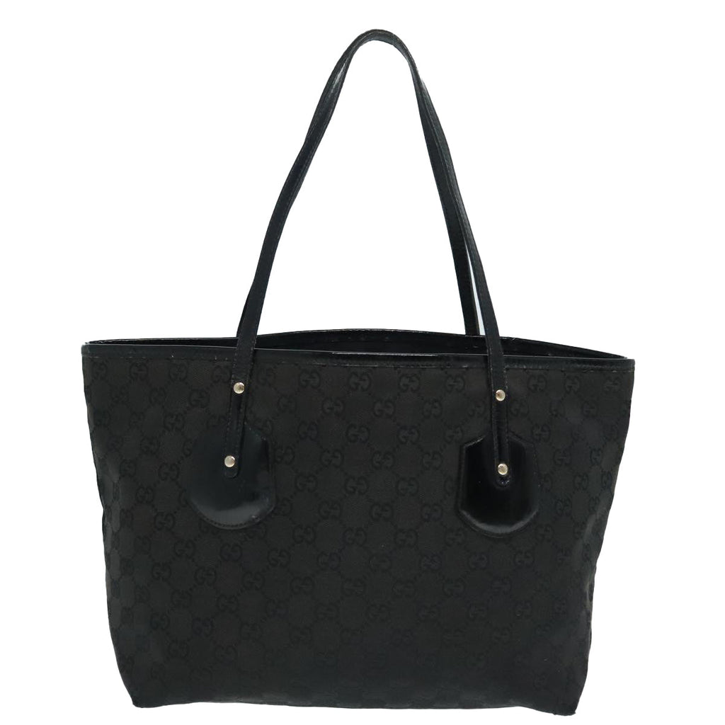GUCCI GG Canvas Tote Bag Black Gold 211976 bs17989