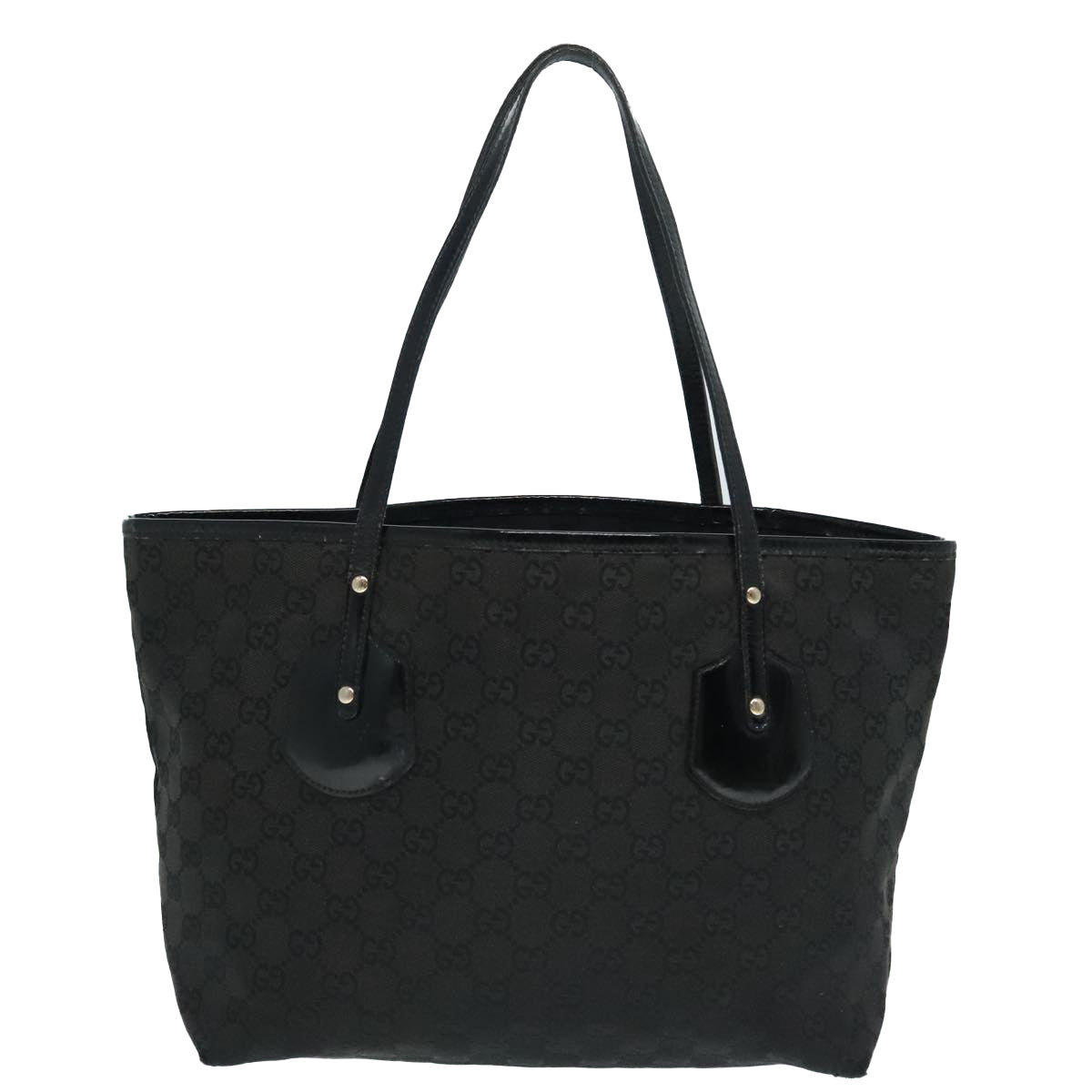 GUCCI GG Canvas Tote Bag Black Gold 211976 bs17989