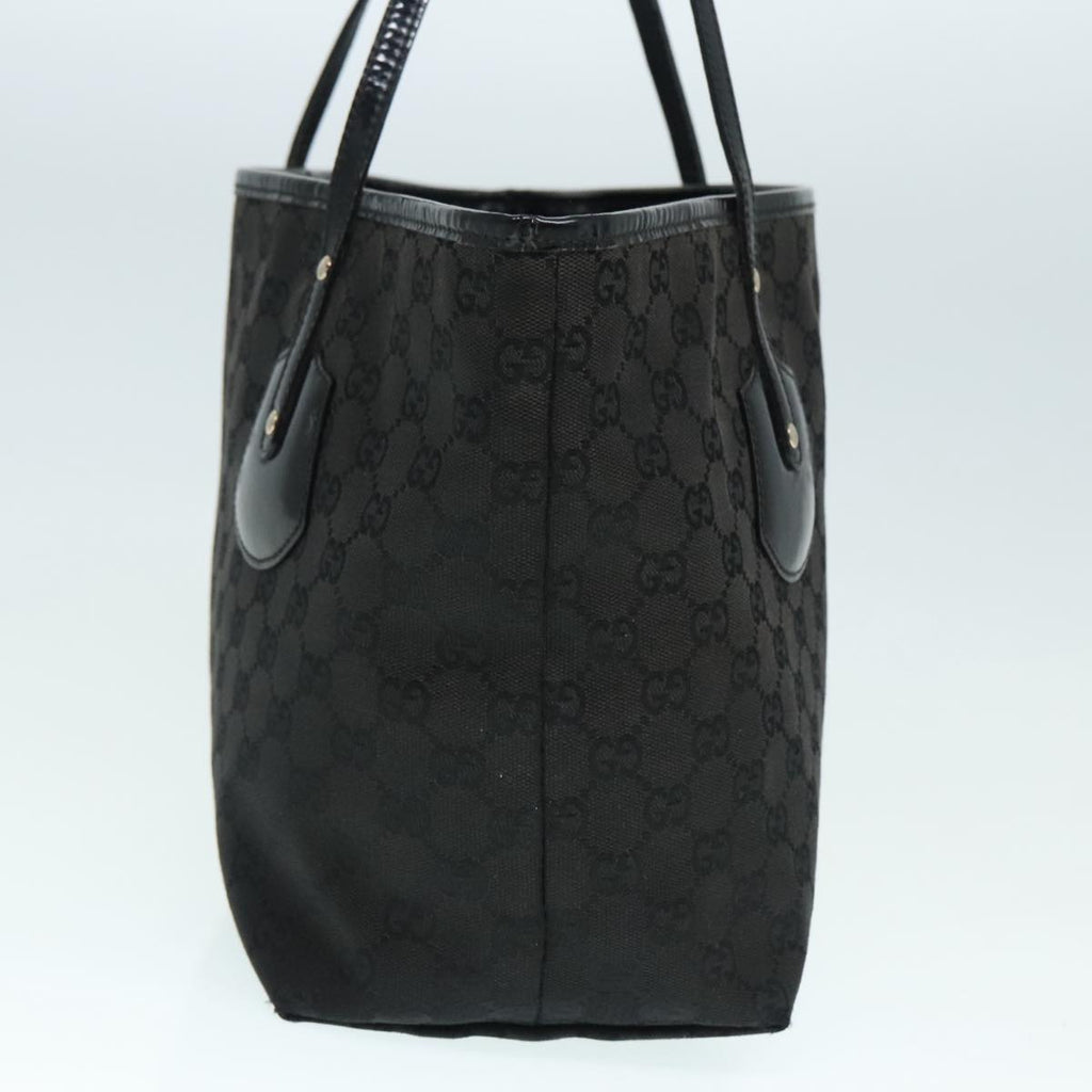GUCCI GG Canvas Tote Bag Black Gold 211976 bs17989
