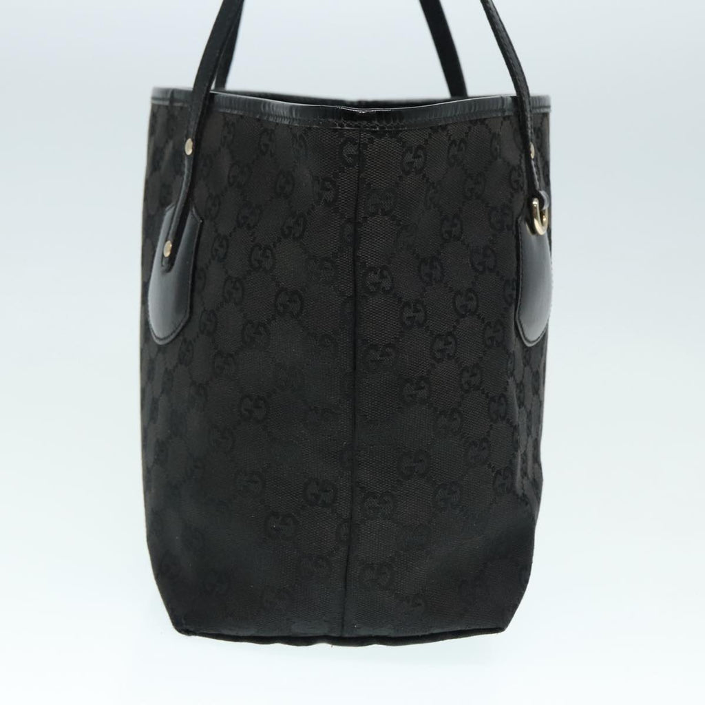 GUCCI GG Canvas Tote Bag Black Gold 211976 bs17989