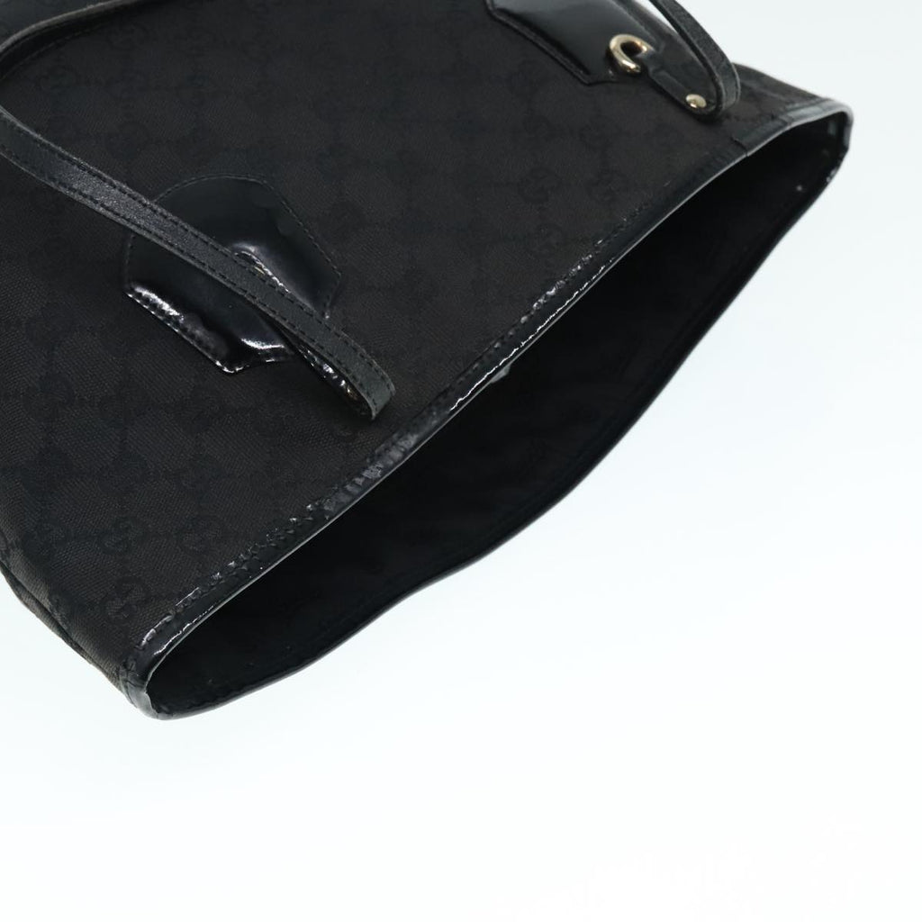 GUCCI GG Canvas Tote Bag Black Gold 211976 bs17989