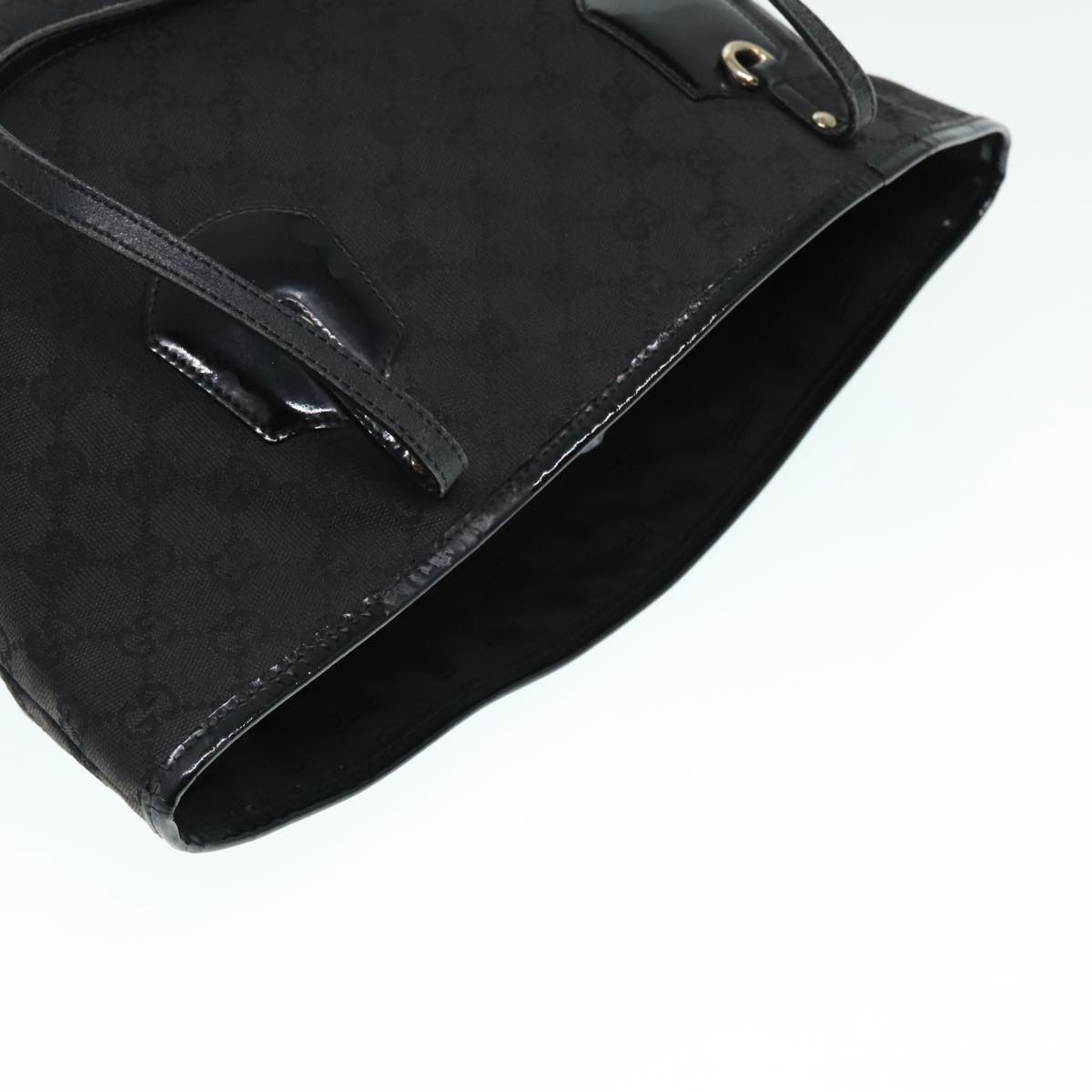 GUCCI GG Canvas Tote Bag Black Gold 211976 bs17989