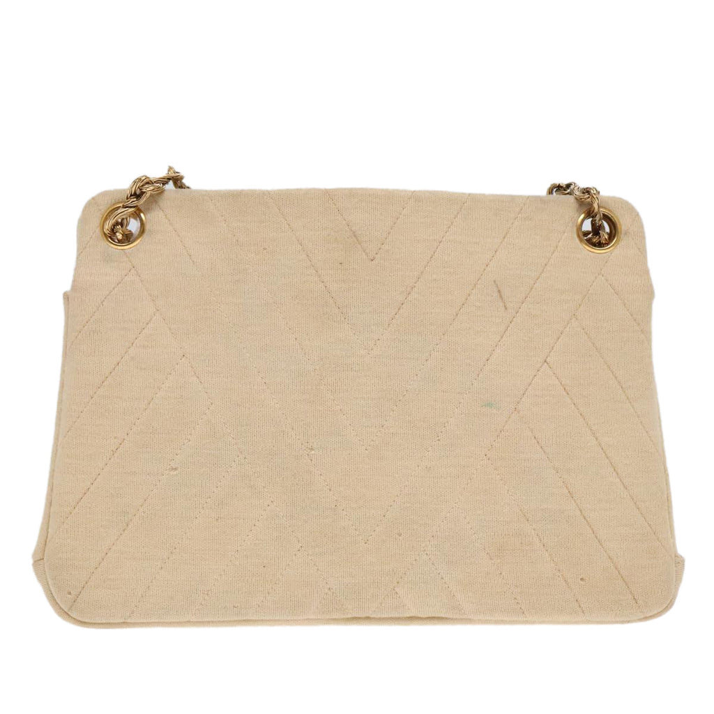 CHANEL Chain Shoulder Bag cotton Beige CC bs18003