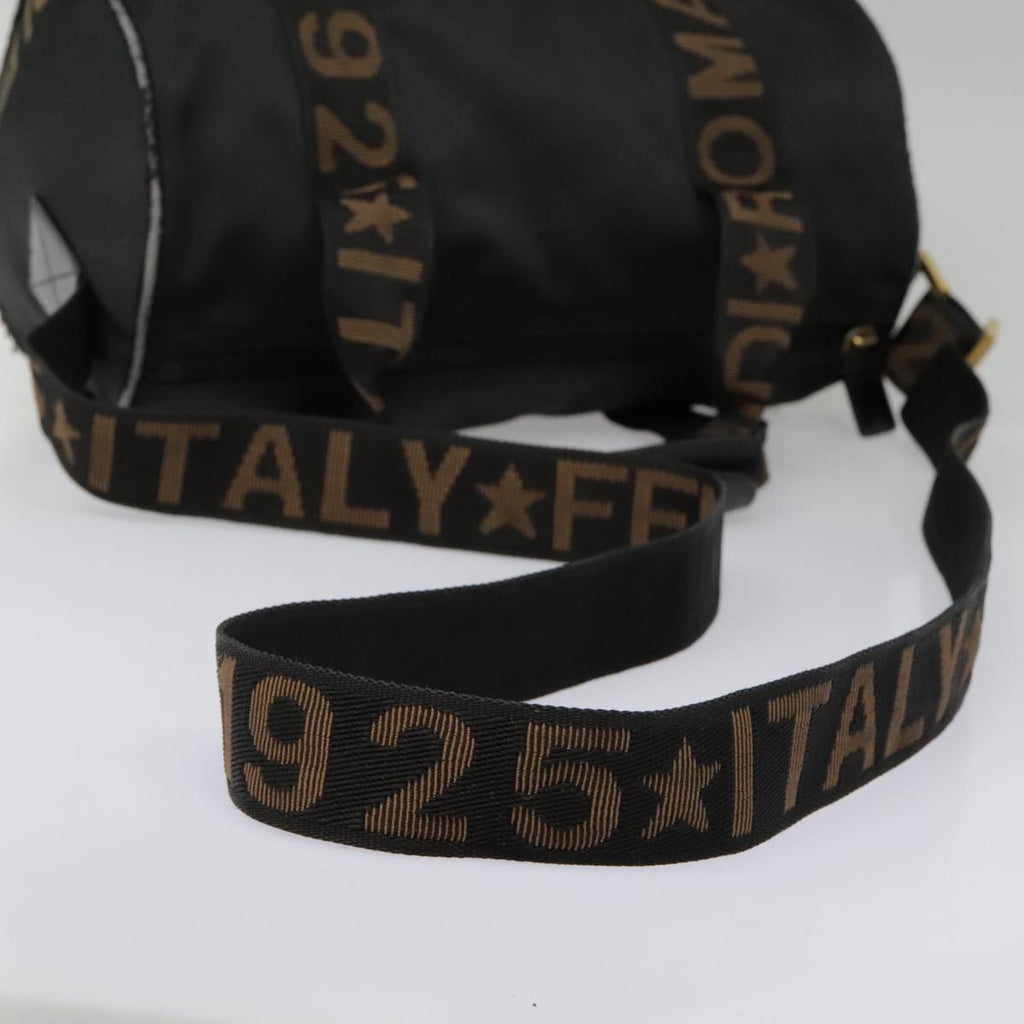 FENDI Boston Bag Nylon 2way Black Gold bs18016