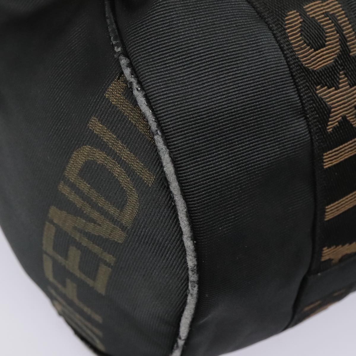 FENDI Boston Bag Nylon 2way Black Gold bs18016