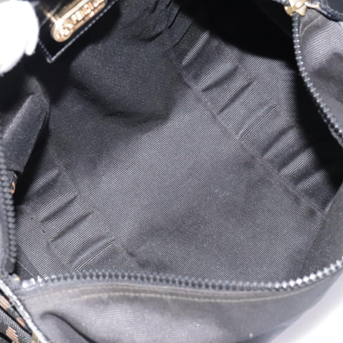FENDI Boston Bag Nylon 2way Black Gold bs18016