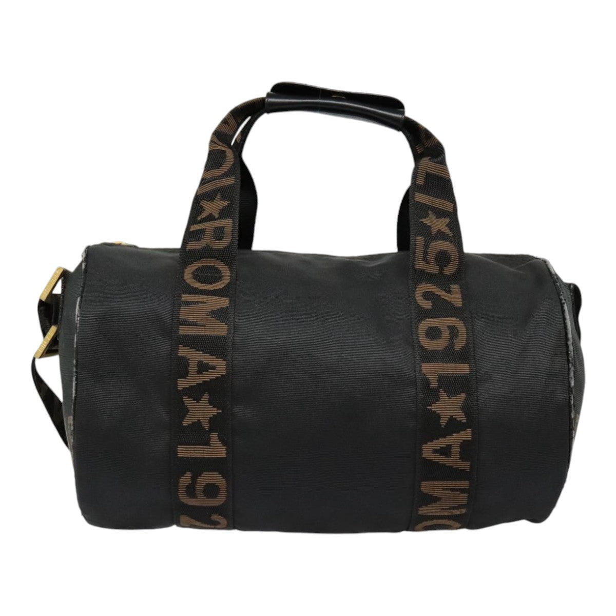 FENDI Boston Bag Nylon 2way Black Gold bs18016