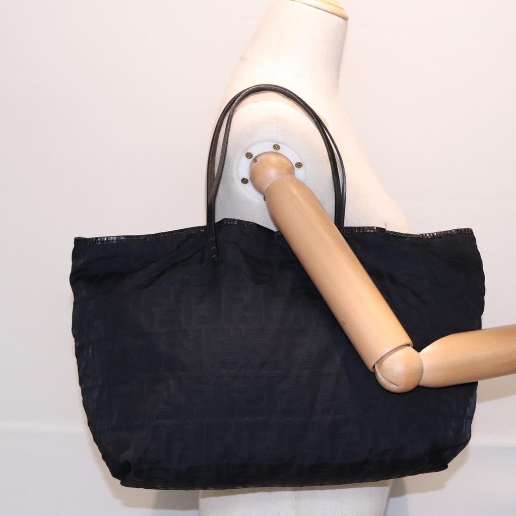 FENDI Zucca Canvas Tote Bag Nylon Black bs18020