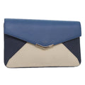 FENDI Clutch Bag Leather Blue Silver white bs18021