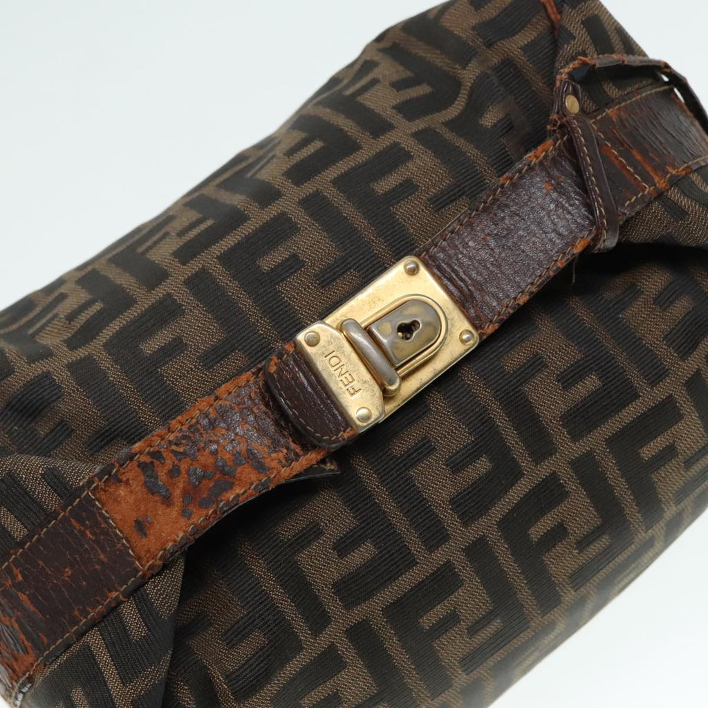 FENDI Zucca Canvas Hand Bag Brown bs18022