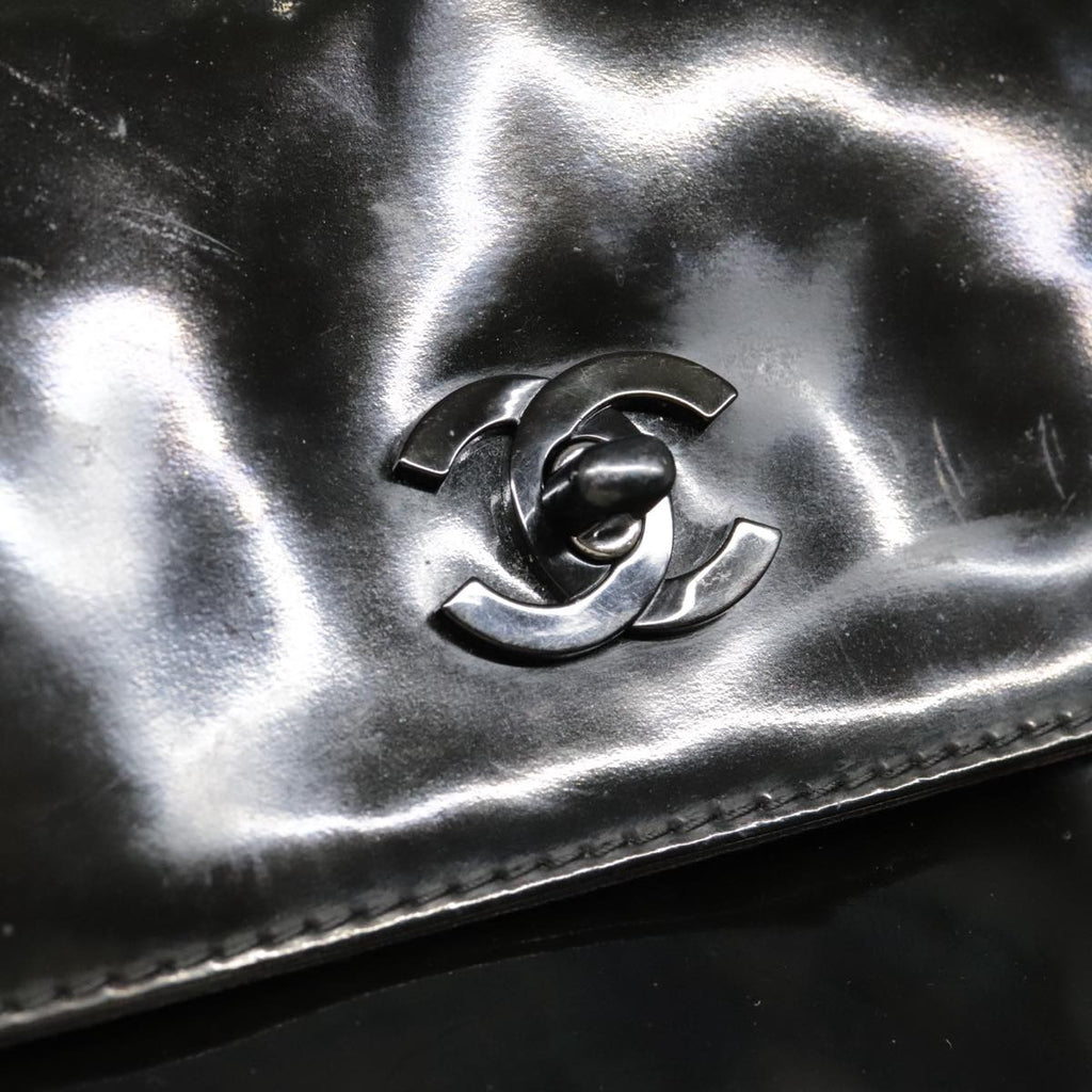 CHANEL Tote Bag Patent leather Black CC bs18064
