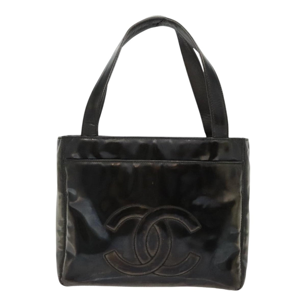 CHANEL Tote Bag Patent leather Black CC bs18064