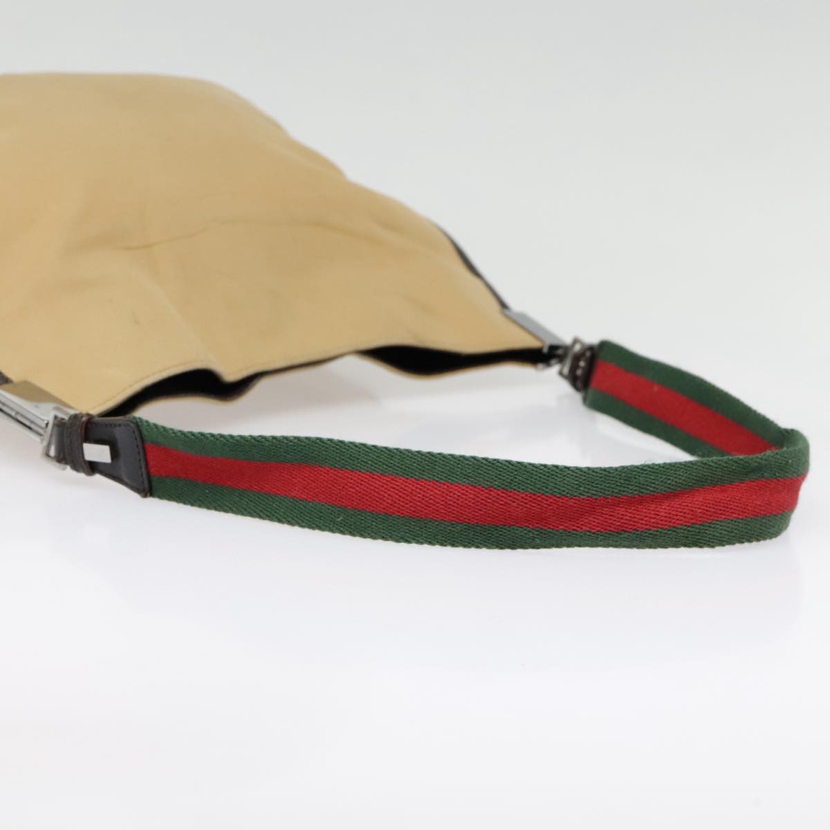 GUCCI Web Sherry Line Shoulder Bag Canvas Beige Green Red bs18112