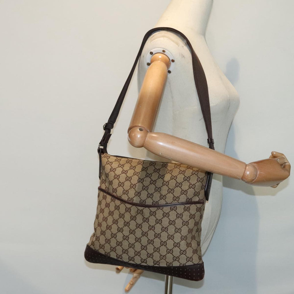 GUCCI GG Canvas Shoulder Bag Beige bs18113