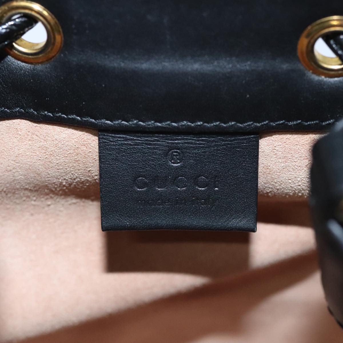GUCCI Sherry Line Shoulder Bag Suede Red Gold Navy 550620 bs18146