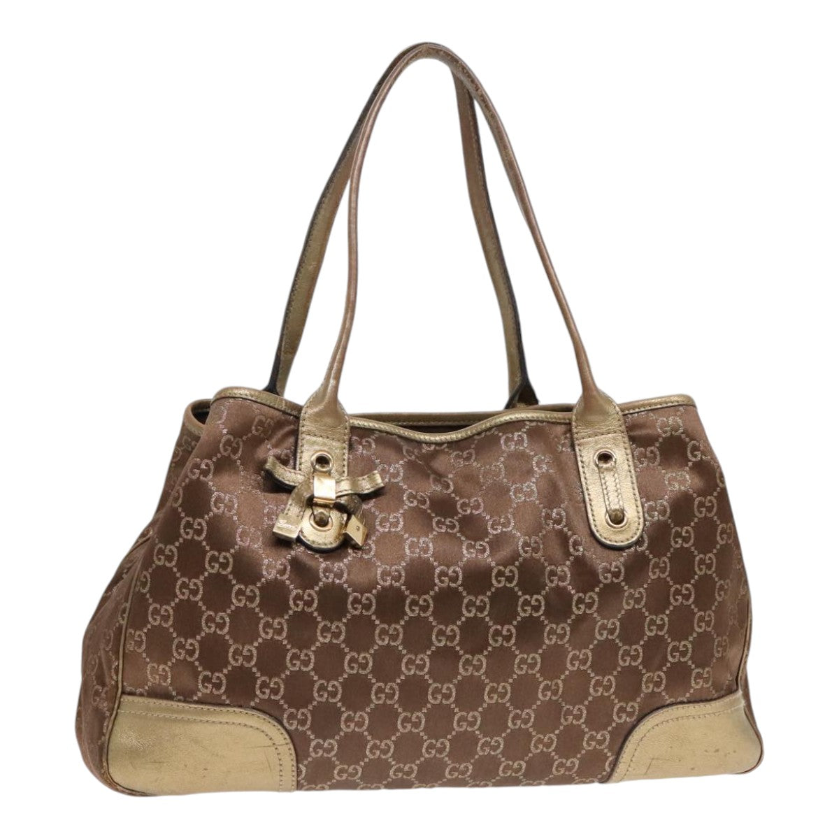 GUCCI GG Canvas Tote Bag Gold Tone bs18147